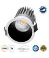 GLOBOSTAR® MICRO-B 60240 Χωνευτό Downlight Σποτ LED 7W 910lm 38° AC 220-240V IP20 Φυσικό Λευκό 4500K - Bridgelux COB Chip & TÜV SÜD Driver - Λευκό & Μαύρο Ματ - Μ6 x Π6 x Υ7.8cm - Q5cm - 5 Χρόνια Εγγύηση